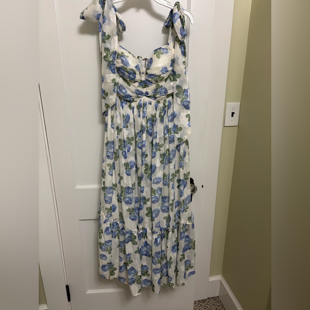 Petal & Pup Blue and Green Floral Maxi Dress